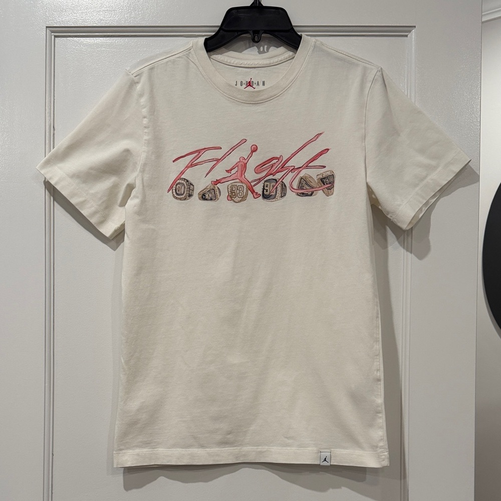 Jordan Cream and Red Graphic Tee